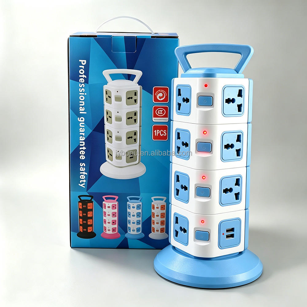 🔌 Premium Power Tower Extension Socket – 12 Universal AC Outlets with 3 USB Ports
