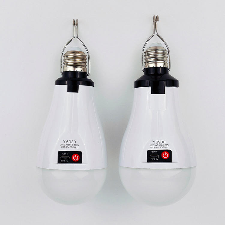 💡 20W Rechargeable Emergency LED Bulb | 3 Light Modes with Hanging Hook