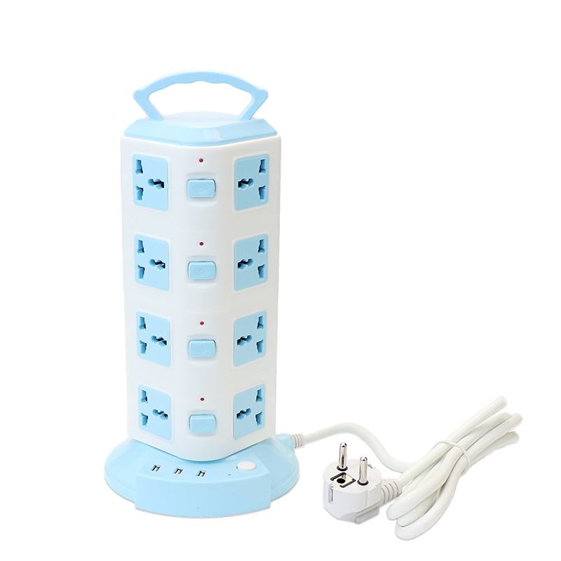 🔌 Premium Power Tower Extension Socket – 12 Universal AC Outlets with 3 USB Ports