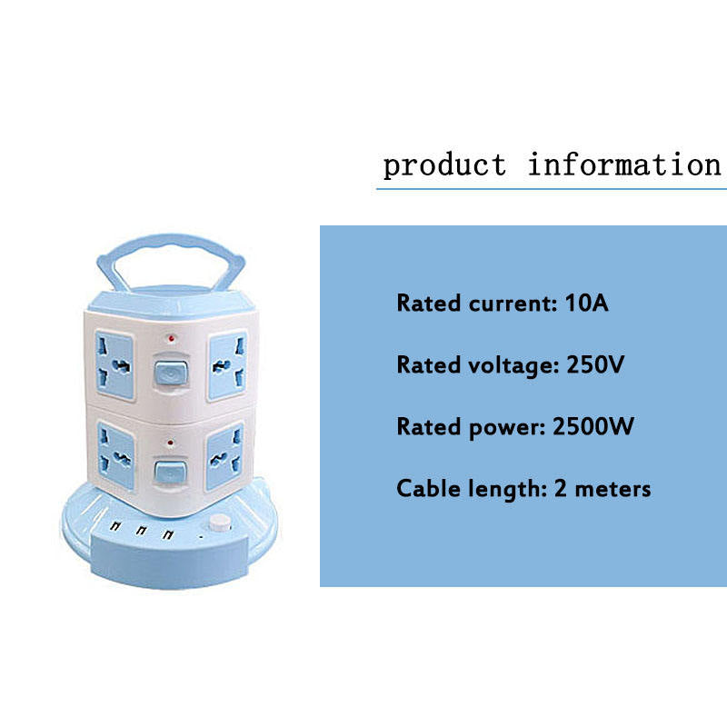 🔌 Premium Power Tower Extension Socket – 12 Universal AC Outlets with 3 USB Ports