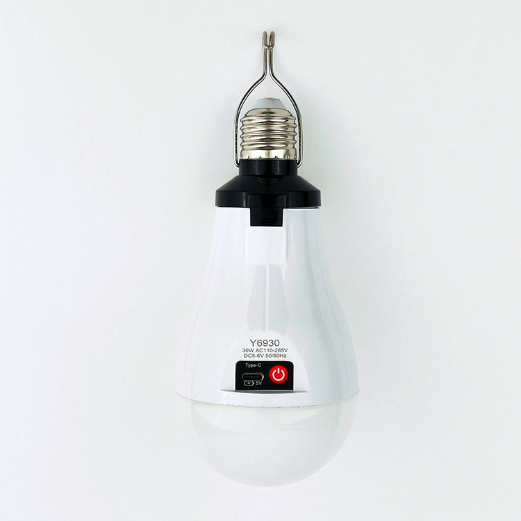 💡 20W Rechargeable Emergency LED Bulb | 3 Light Modes with Hanging Hook