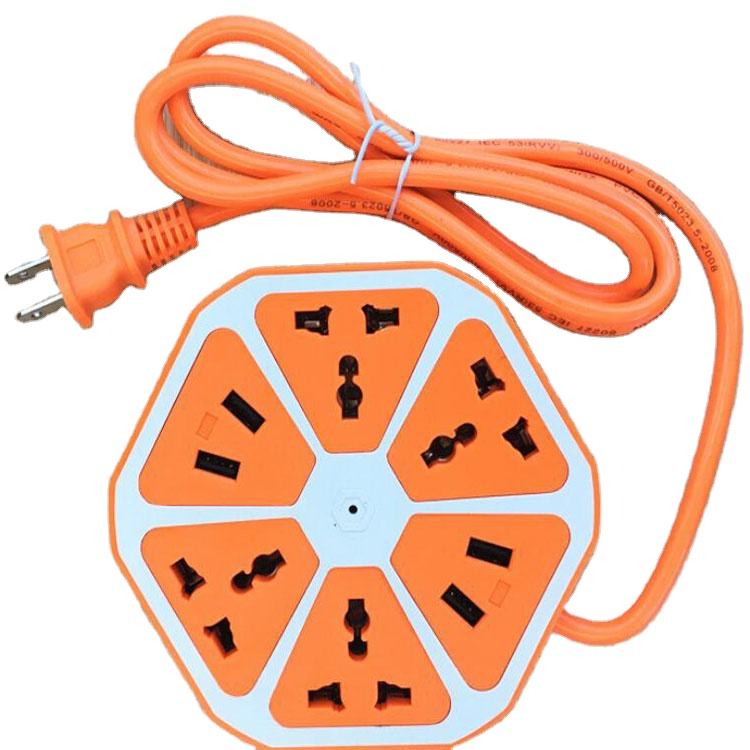Premium Multifunctional Disc Extension Socket – 6 Universal Outlets with 2 Smart USB Ports
