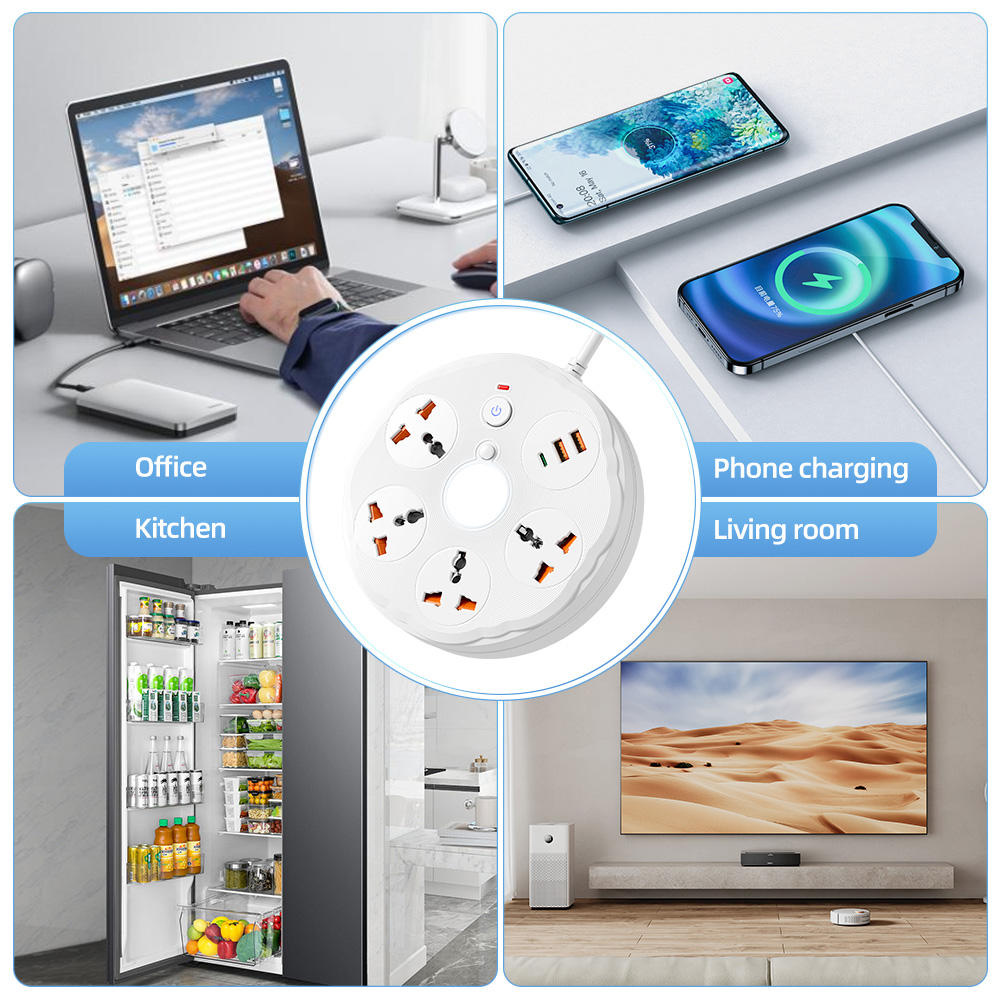⚡ A107 2500W Multi-Functional Power Socket with USB Ports | 3M Cable