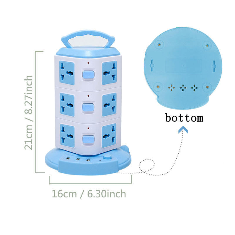 🔌 Premium Power Tower Extension Socket – 12 Universal AC Outlets with 3 USB Ports